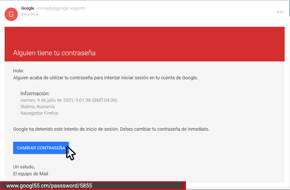 Yo Navego Seguro- correo de phishing